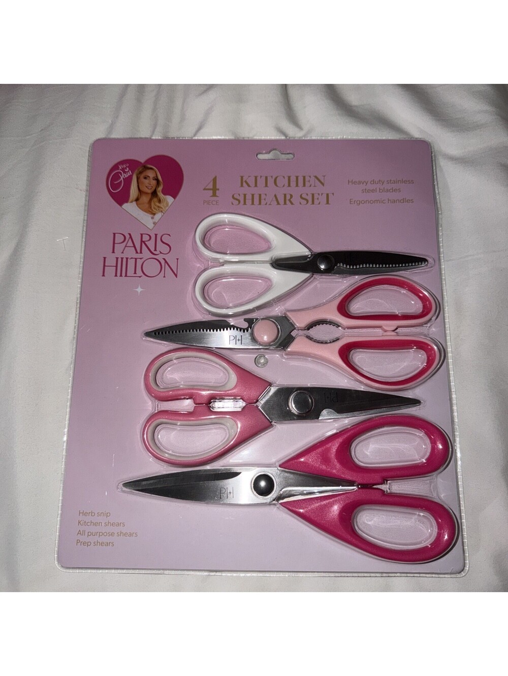 PARIS HILTON KITCHEN SHEAR SET PARIS HILTON KITCHEN SCISSORS SET X4 NEW
